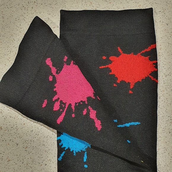 Black Paint Splash Knee High Compression Socks - Picture 2 of 2